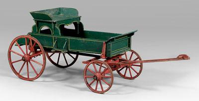 Vintage painted childs wagon, green