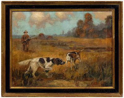American sporting painting, hunter with