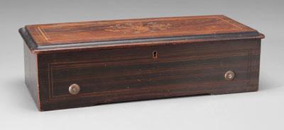 Music box, faux rosewood grain-painted