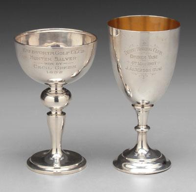 Two English silver trophies goblet a0a99