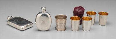 Seven English silver drinking items  a0a9e