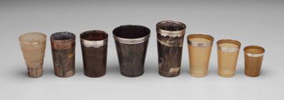 Eight horn beakers most with silver a0aa0
