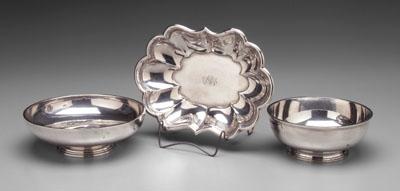 Three sterling bowls: one Revere