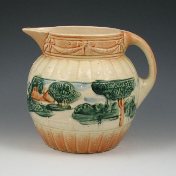 Roseville early landscape pitcher. 