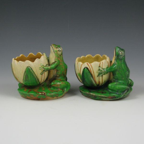 Two Weller Coppertone frogs with