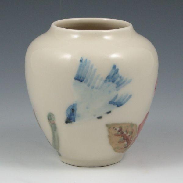 Rookwood vase with a hand colored b3cd4