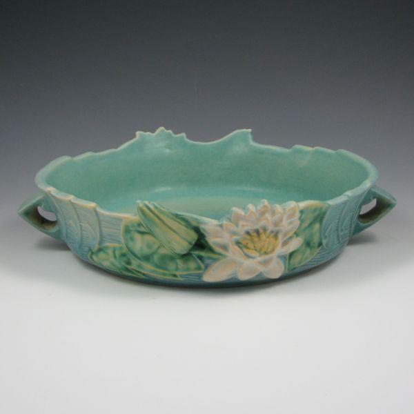Roseville Water Lily bowl in blue.
