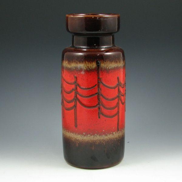 West German vase with reddish orange b3e8f