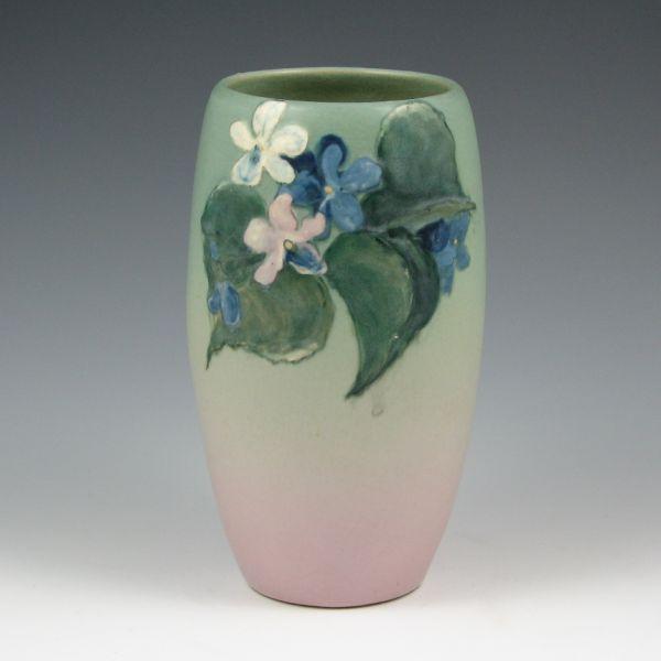 Weller Hudson vase with pink, blue