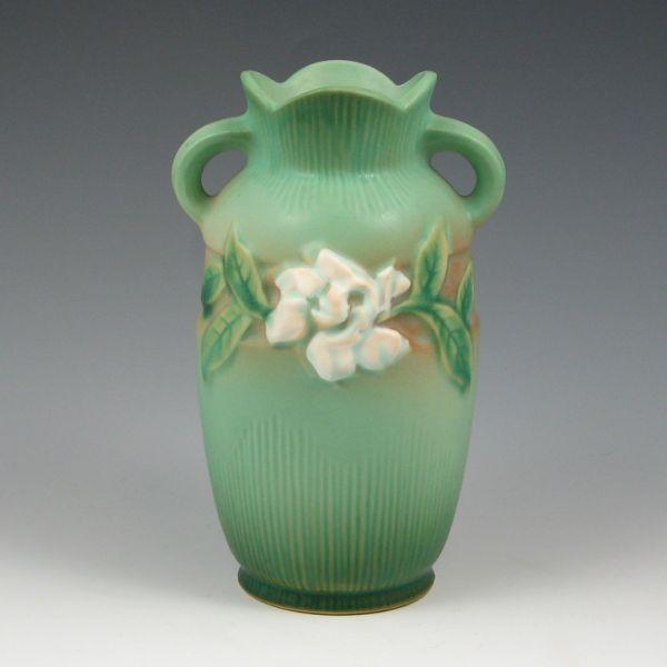 Roseville Gardenia vase in green.