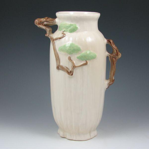 Roseville Ming Tree vase in white  b3c74