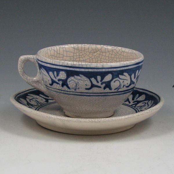 Dedham Pottery teacup and saucer