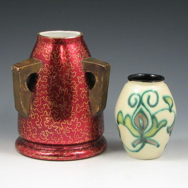 Two 2 art pottery vases including b3f54