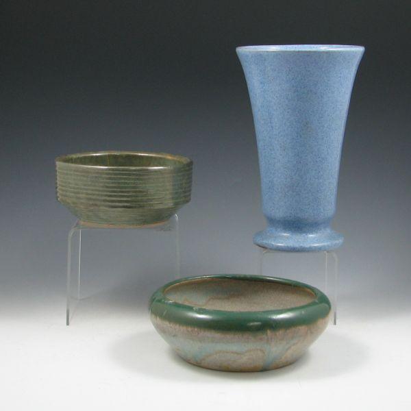 Three pieces of stoneware pottery