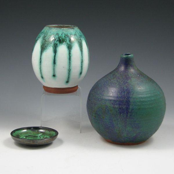 Three piece of art pottery including