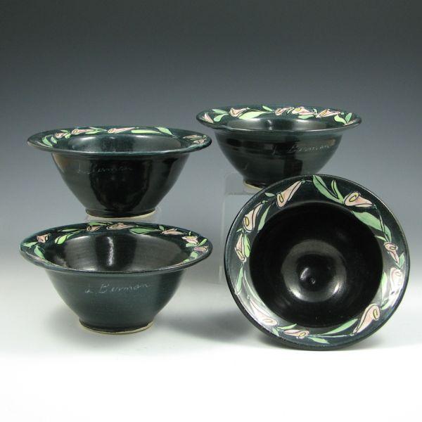 Set f four bowls with floral decoration b3f86