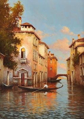 Yuri Zeleng (Russian, b. 1959) Gondolier