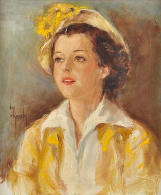 Portrait of Myrna Loy Signed Skjonsby  b4618