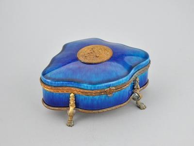 A Sevres Porcelain Box with Brass b4852