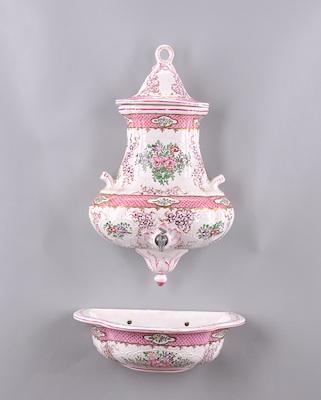 A Faience Lavabo Consisting of three