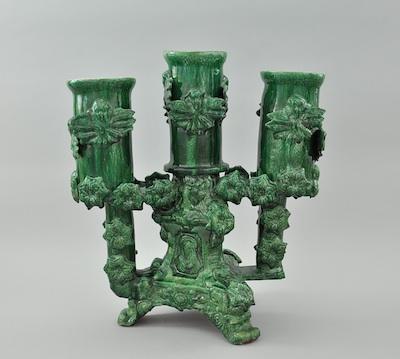 Michoacan Glazed Pottery Candelabrum