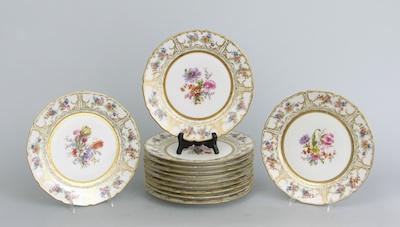 Twelve Porcelain Dinnerplates, Wm. Guerin