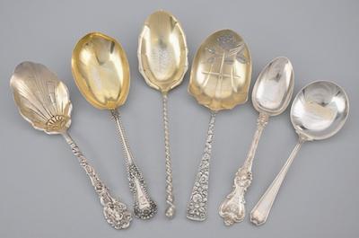 A Lot of Six Silver Serving Spoons  b48ef