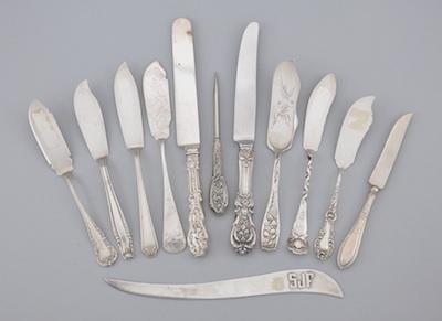 A Mixed Lot of Silver Knives Including