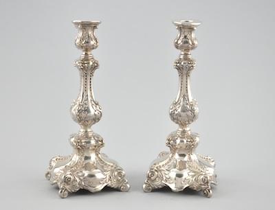 A Pair of Silver Plated Repousse