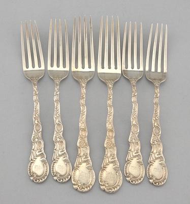 A Set of Six Sterling Silver Luncheon