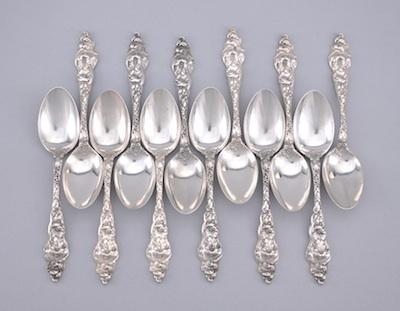 A Set of Twelve Sterling Silver