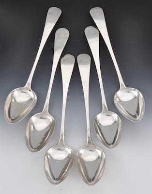 Six Coin Silver Serving Spoons b4951