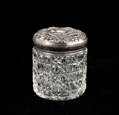 A Cut Crystal Dresser Box with