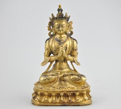 A Gilt Bronze Figurine of a Seated Buddha