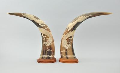 A Pair of Chinese Hand Carved Bull b49bd