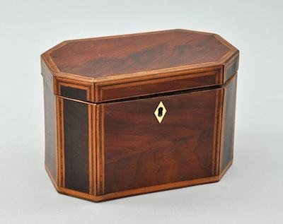 A Georgian Mahogany Teacaddy, English,