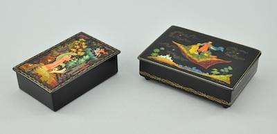 Two Russian Lacquer Boxes ca  b46d1