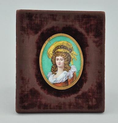 A Guilloche Enamel Portrait Plaque b46e1