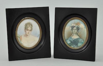 Two Framed Portrait Miniatures