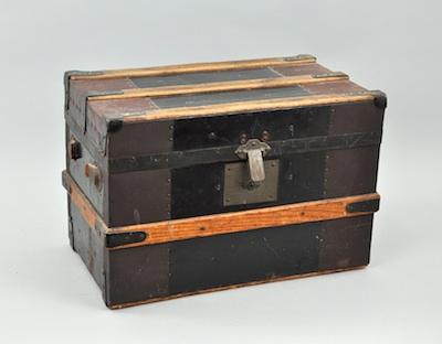 A Vintage Miniature Trunk The doll