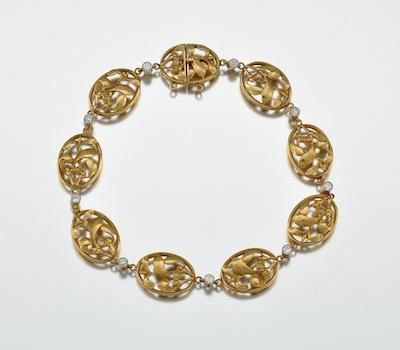 An Art Nouveau Gold and Diamond