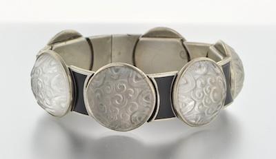 An Art Deco Style Glass and Enamel Bracelet