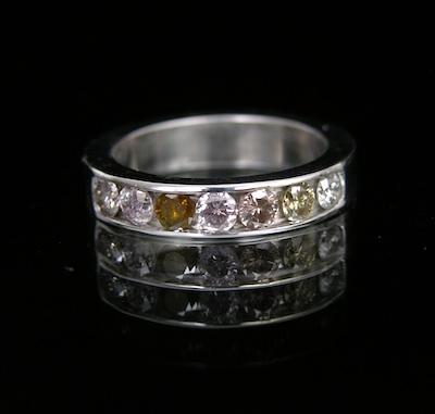 A Multi-Colored Diamond Band 14k