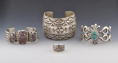 Three Native American Silver Bracelets