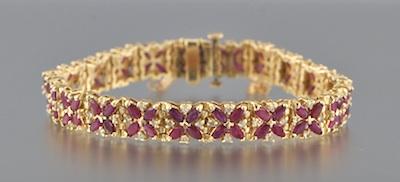 A Ladies Ruby and Diamond Bracelet b475e