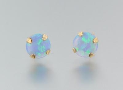 A Pair of Blue Opal Gold Ear b4772