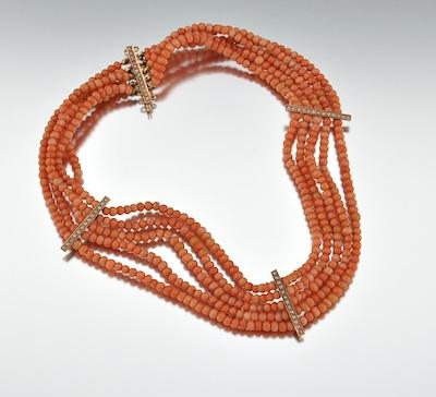 An Edwardian Coral Choker Necklace Five