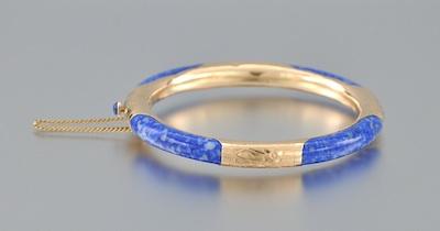 A Sodalite and Gold Bangle Bracelet b4783