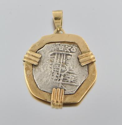 An Ancient Coin Gold Pendant 14k b478b