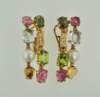 A Pair of Lovely Gemstone Set Earrings
